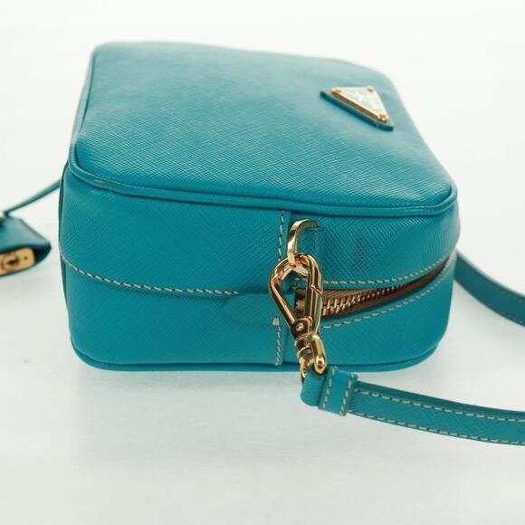 PRADA Shoulder Bag Safiano leather Turquoise Blue Gold Auth 159879SAV - Picture 4 of 16